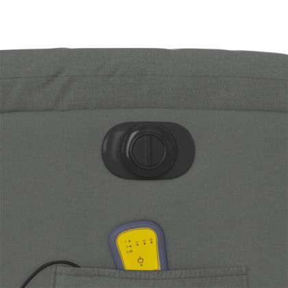 Електрически изправящ масажен реклайнер стол тъмносив текстил