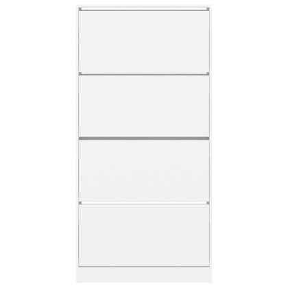 Шкаф за обувки с 4 флип чекмеджета бял 80x21x163,5 см