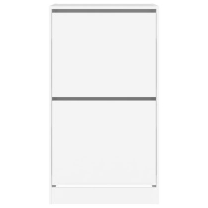 Шкаф за обувки с 2 флип чекмеджета бял 60x42x108 см