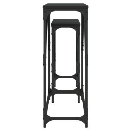 Стифиращи конзолни маси, 2 бр, черни, инженерно дърво