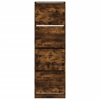 Шкаф за обувки с 4 флип чекмеджета опушен дъб 60x34x187,5 см