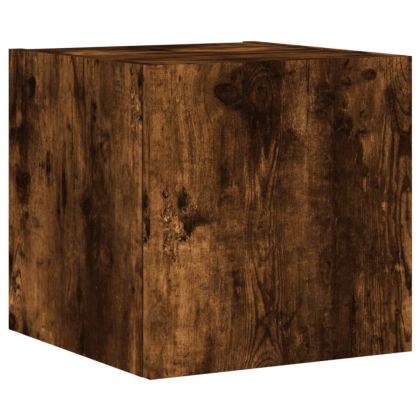 ТВ стенни модули с LED, 4 части, опушен дъб, инженерно дърво