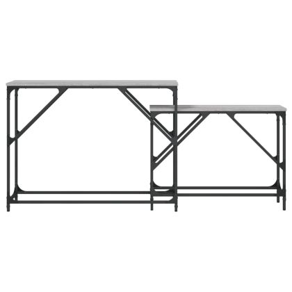 Стифиращи конзолни маси, 2 бр, сив сонома, инженерно дърво