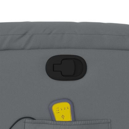 Изправящ масажен реклайнер стол, сива, изкуствена кожа