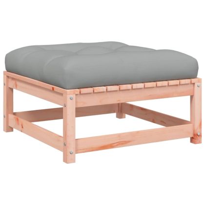 Градинска табуретка с възглавница, дугласко дърво масив