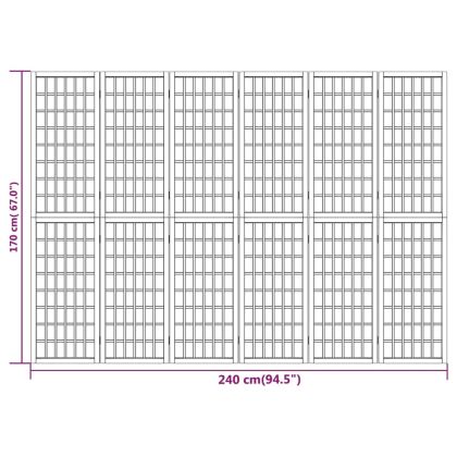 Параван за стая, 6 панела, в японски стил, 240x170 cм