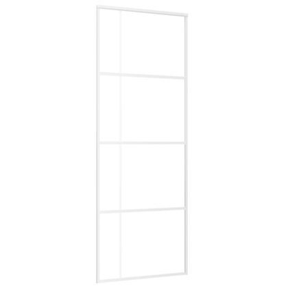 Плъзгаща се врата, ESG стъкло и алуминий, 76x205 см, бяла