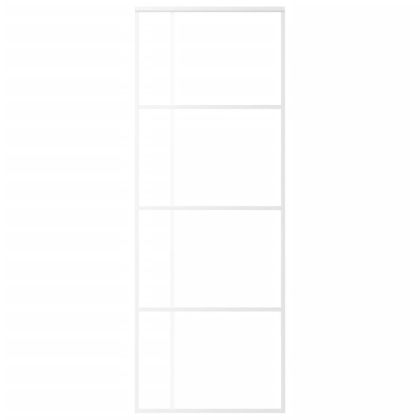 Плъзгаща се врата, ESG стъкло и алуминий, 76x205 см, бяла