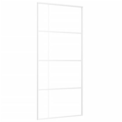 Плъзгаща се врата матирано ESG стъкло и алуминий 90x205 см бяла