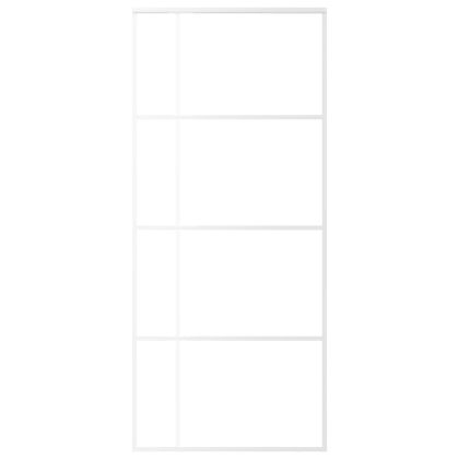 Плъзгаща се врата матирано ESG стъкло и алуминий 90x205 см бяла