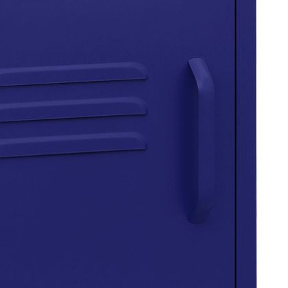 Нощно шкафче, нейви синьо, 35х35х51 см, стомана