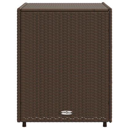 Градински шкаф за съхранение, кафяв, 55x59x69 см, полиратан