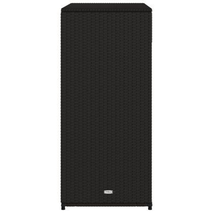 Градински шкаф за съхранение, черен, 105x55x113 см, полиратан