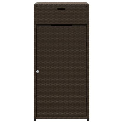 Градински шкаф за съхранение, кафяв, 55x55x111 см, полиратан