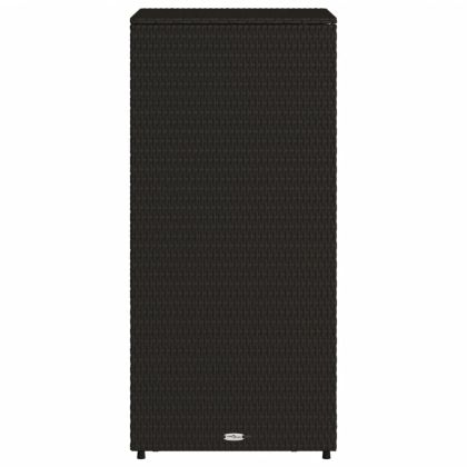 Градински шкаф за съхранение, черен, 50x55x115 см, полиратан