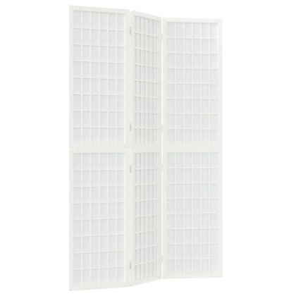 Параван за стая, 3 панела, в японски стил, 120x170 cм, бял
