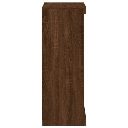 Сайдборд с LED светлини, кафяв дъб, 41x37x100 см