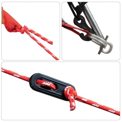 Куполна къмпинг палатка 3 души бял затъмняващ плат водоустойчив