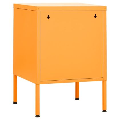 Нощни шкафчета, 2 бр, горчица жълто, 35х35х51 см, стомана