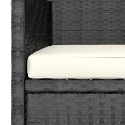 Комплект от 4 части градински стол и табуретка полиратан черен