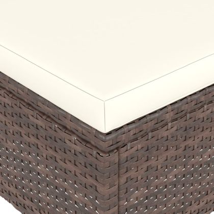 Комплект от 4 части градински стол и табуретка полиратан черен