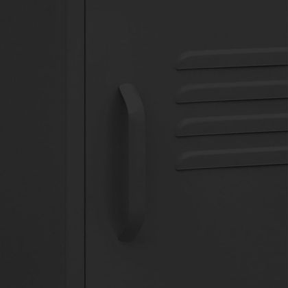 Нощно шкафче, черно, 35х35х51 см, стомана