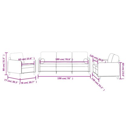 Комплект дивани 3 части с възглавници черен кадифе
