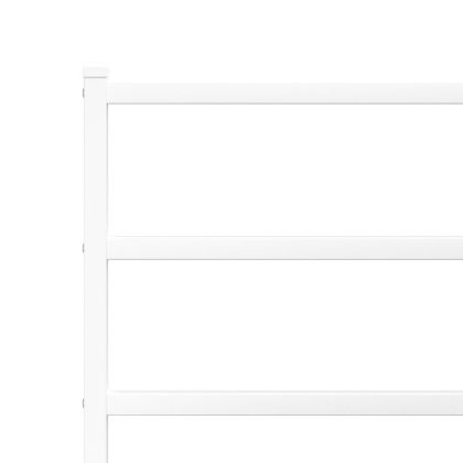 Метална рамка за легло с горна табла, бяла, 140x200 см