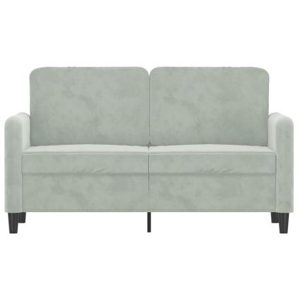 2-местен диван, светлосив, 120 см, кадифе