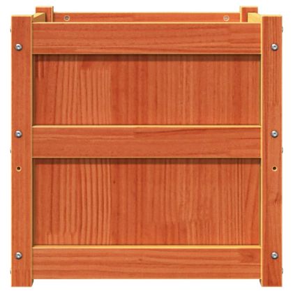 Градински сандък, восъчнокафяв, 50x50x50 см, борово дърво масив