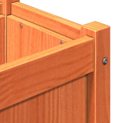 Градински сандък восъчнокафяв 180x31x31 см борово дърво масив