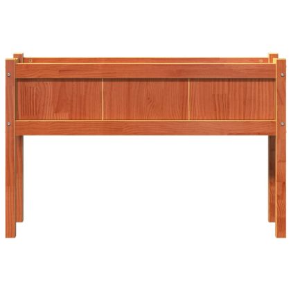 Градинска кашпа с крака, восъчнокафяв, 110x31x70 см, бор масив