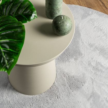 Килим HUARTE с къс косъм, мек и миещ се, сив, Ø 160 см