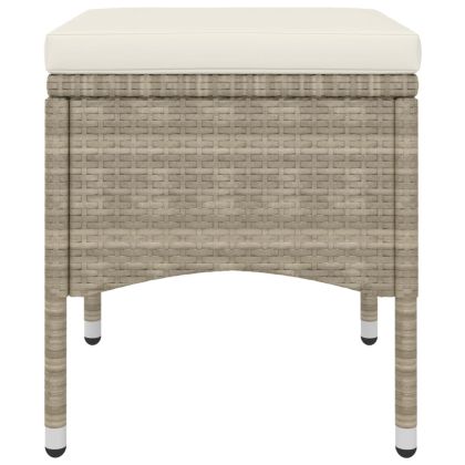 Комплект градински стол и табуретка от 4 части полиратан бежов