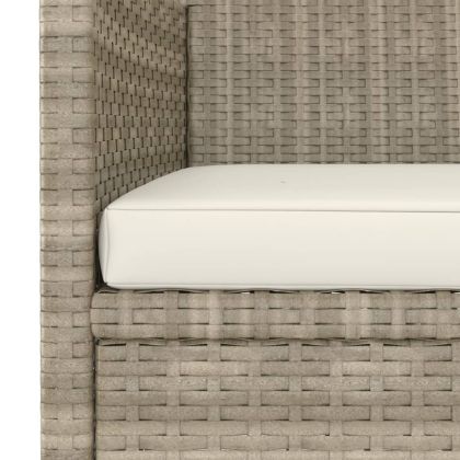 Комплект градински стол и табуретка от 4 части полиратан бежов