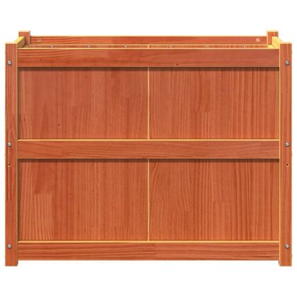 Градински сандък, восъчнокафяв, 90x50x70 см, борово дърво масив