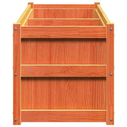 Градински сандък, восъчнокафяв, 90x50x70 см, борово дърво масив