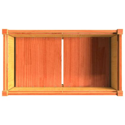 Градински сандък, восъчнокафяв, 90x50x70 см, борово дърво масив