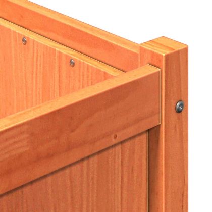 Градински сандък, восъчнокафяв, 90x50x70 см, борово дърво масив