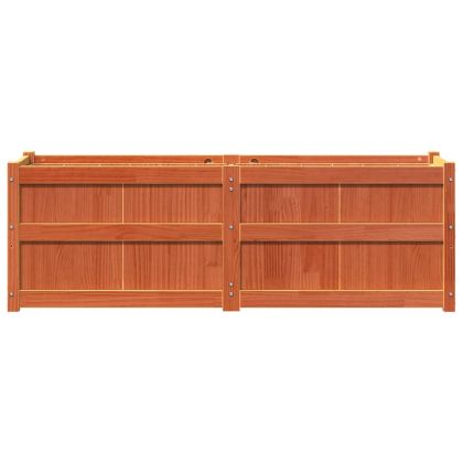 Градински сандък восъчнокафяв 150x50x50 см борово дърво масив