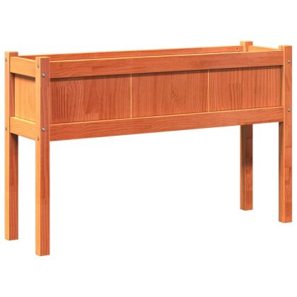 Градински сандъци, 2 бр, с крака, восъчнокафяв, бор масив