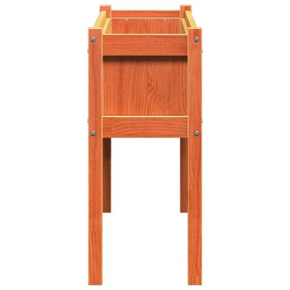 Градински сандъци, 2 бр, с крака, восъчнокафяв, бор масив