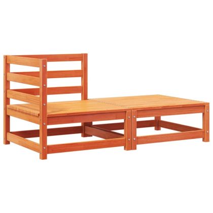 Градински ъглов диван с възглавници и табуретка за крака