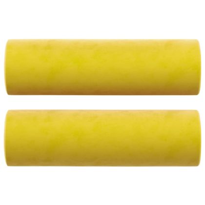 2-местен диван с декоративни възглавници жълт 120 см кадифе