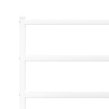 Метална рамка за легло с горна табла, бяла, 140x190 см