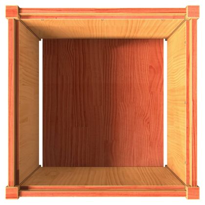 Градински сандък, восъчнокафяв, 60x60x60 см, борово дърво масив