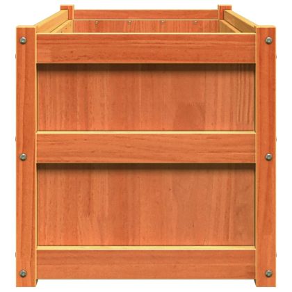 Градински сандък, восъчнокафяв, 90x50x50 см, борово дърво масив