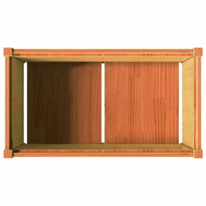 Градински сандък, восъчнокафяв, 90x50x50 см, борово дърво масив