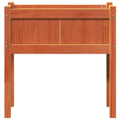 Градинска кашпа с крака, восъчнокафяв, 70x31x70 см, бор масив