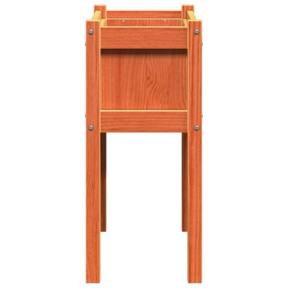 Градинска кашпа с крака, восъчнокафяв, 70x31x70 см, бор масив